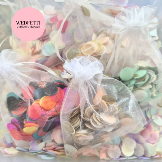 White sheer drawstring organza bags