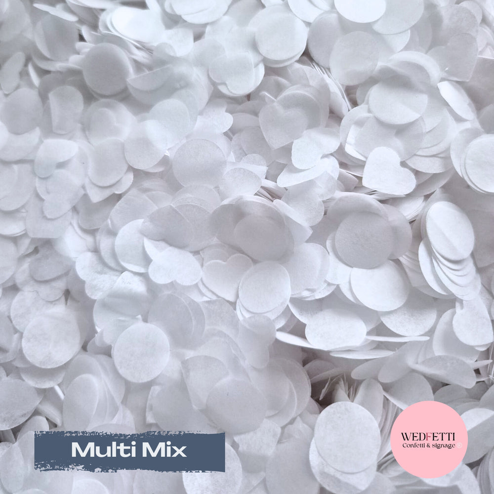 Multi mix Biodegradable paper Confetti - Double White