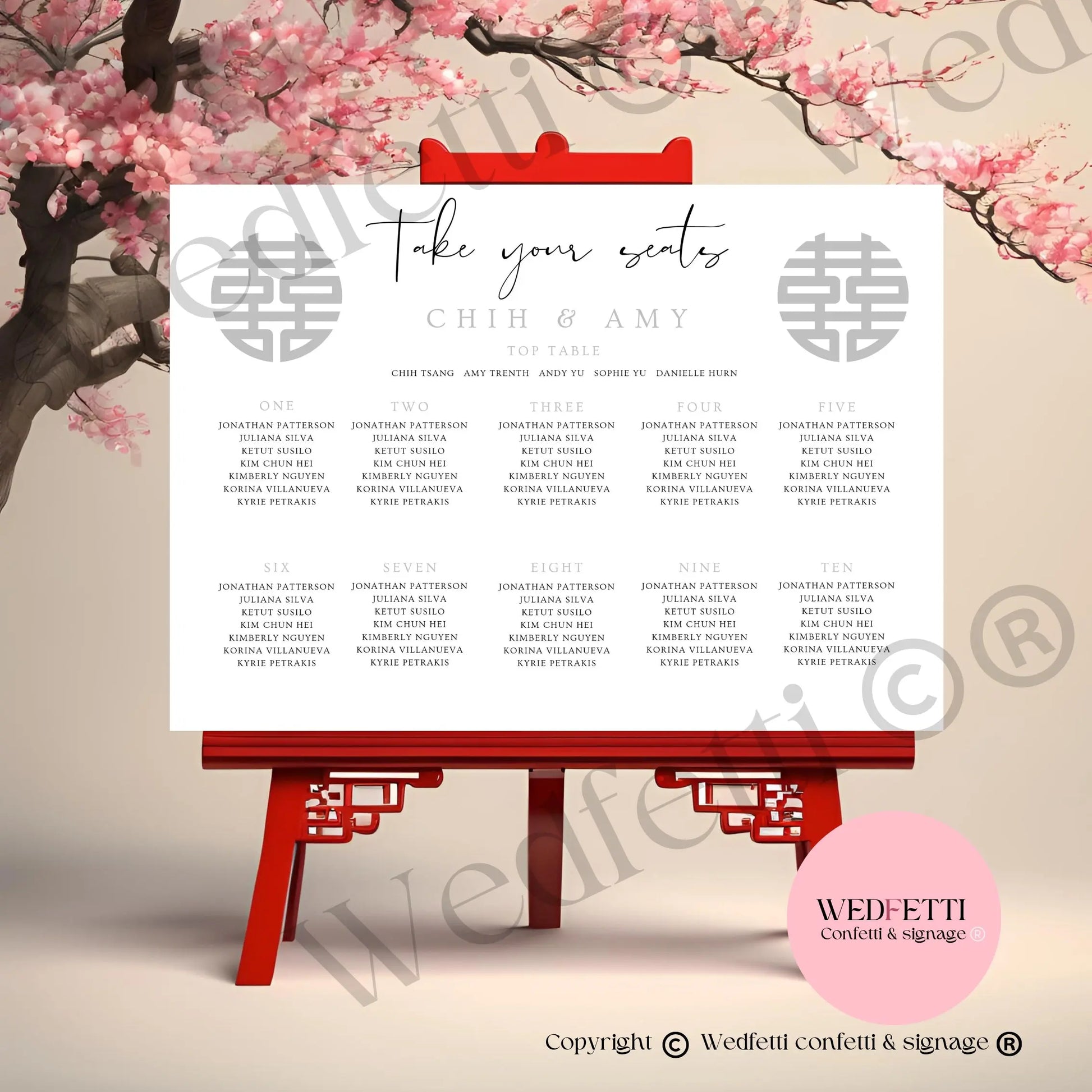 Seating plan 8 WedFetti