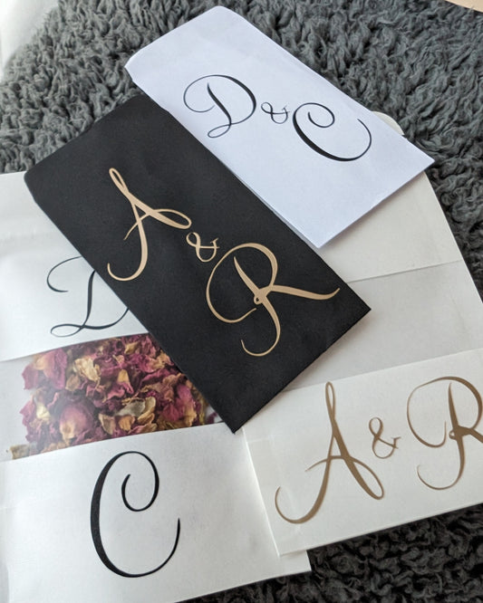 Vinyl personalisation for confetti packets