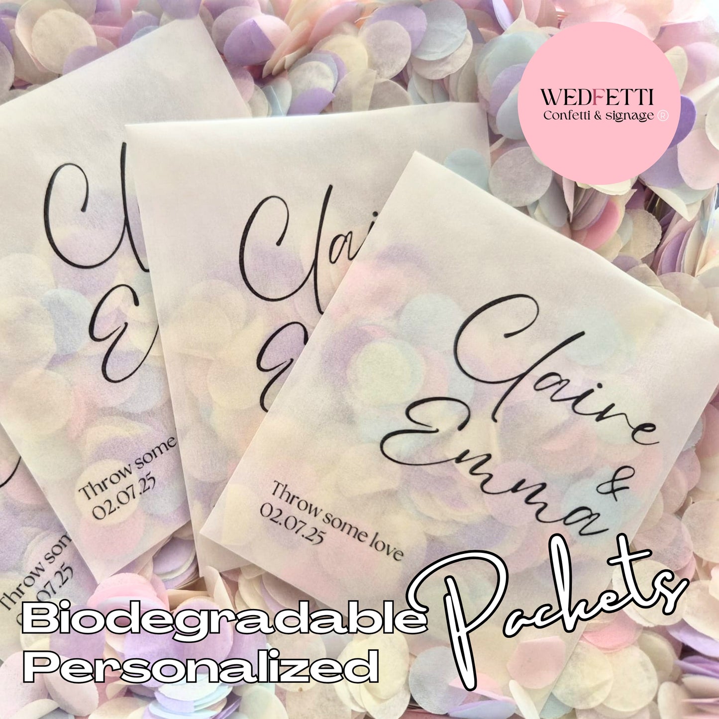 Slow falling paper Confetti - Pastel + Fuschia