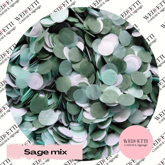 Slow falling paper Confetti - Sage mix WedFetti
