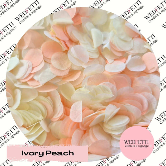 Slow falling paper Confetti - Ivory Peach WedFetti
