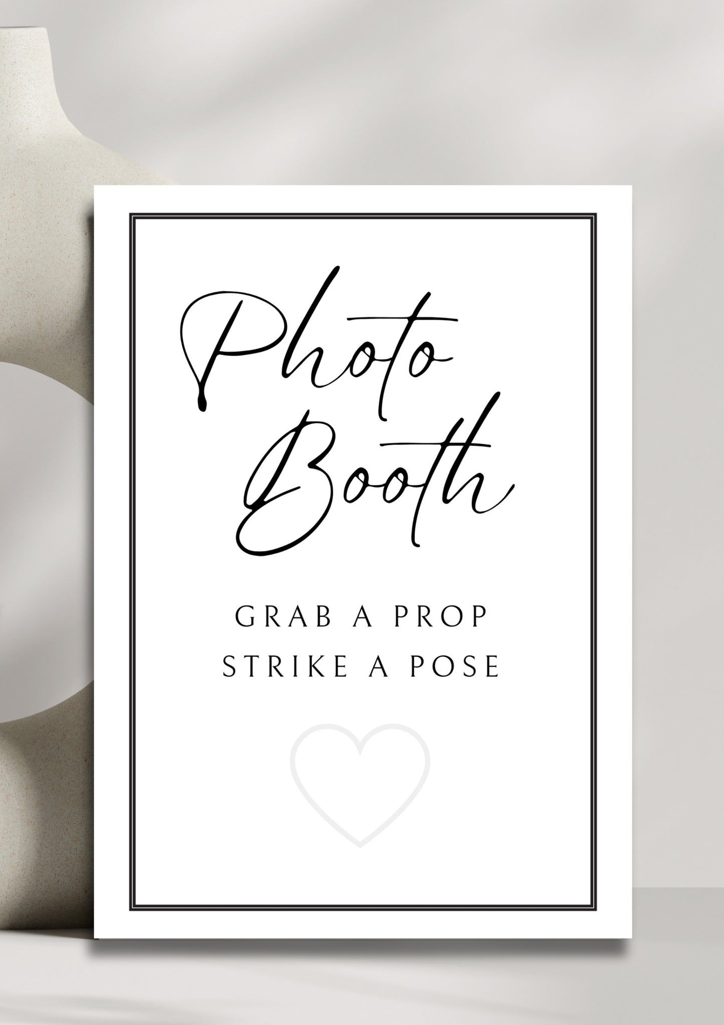 White stone collection - Photo booth sign