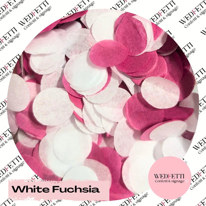 Slow falling paper Confetti - White Fuchsia - WedFetti Confetti & Signage