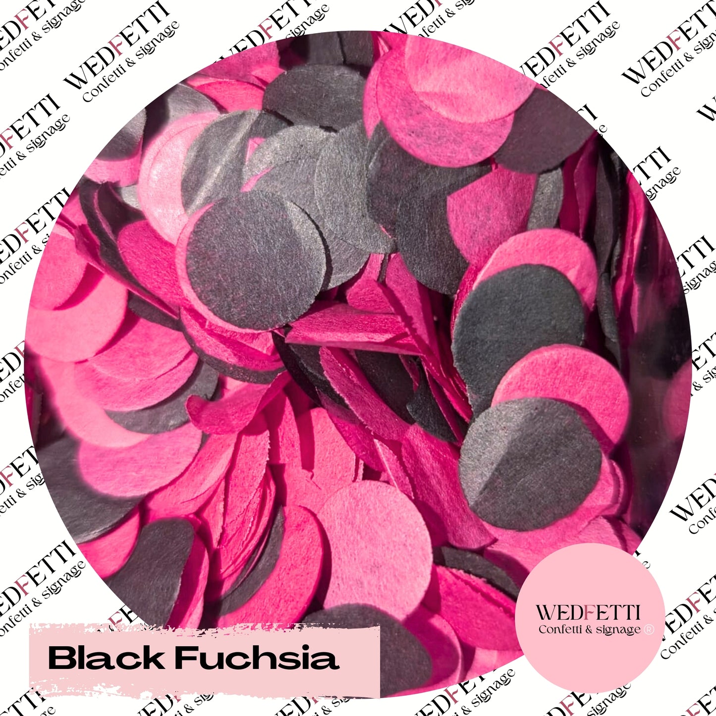 Slow falling paper Confetti - Black Fuchsia