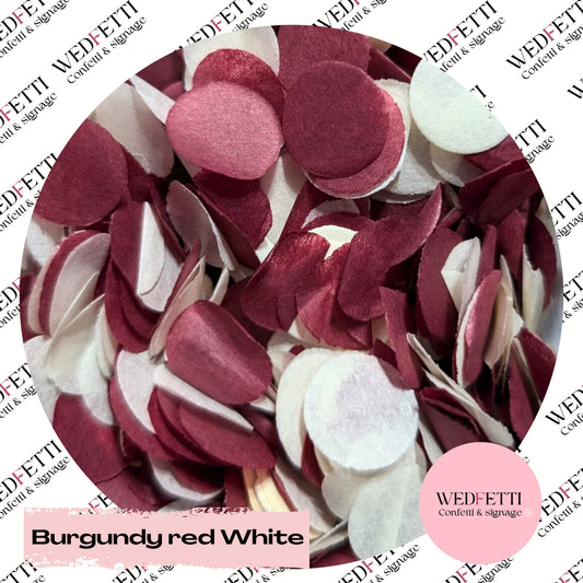 Slow falling paper Confetti - Burgundy Red White