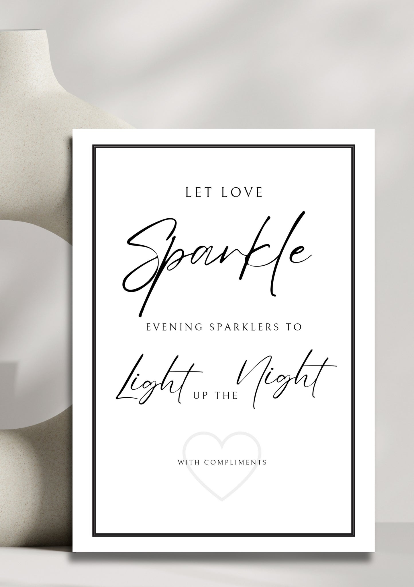 White stone collection - Sparklers sign