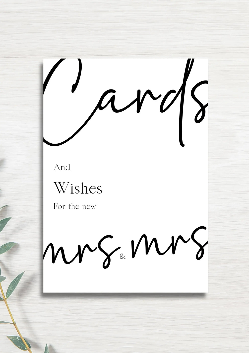 Cards & wishes Mrs & Mrs WedFetti