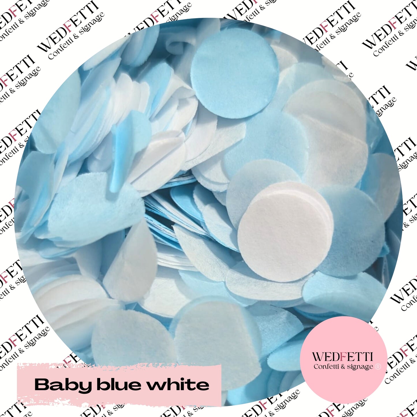 Slow falling paper Confetti - Baby Blue White