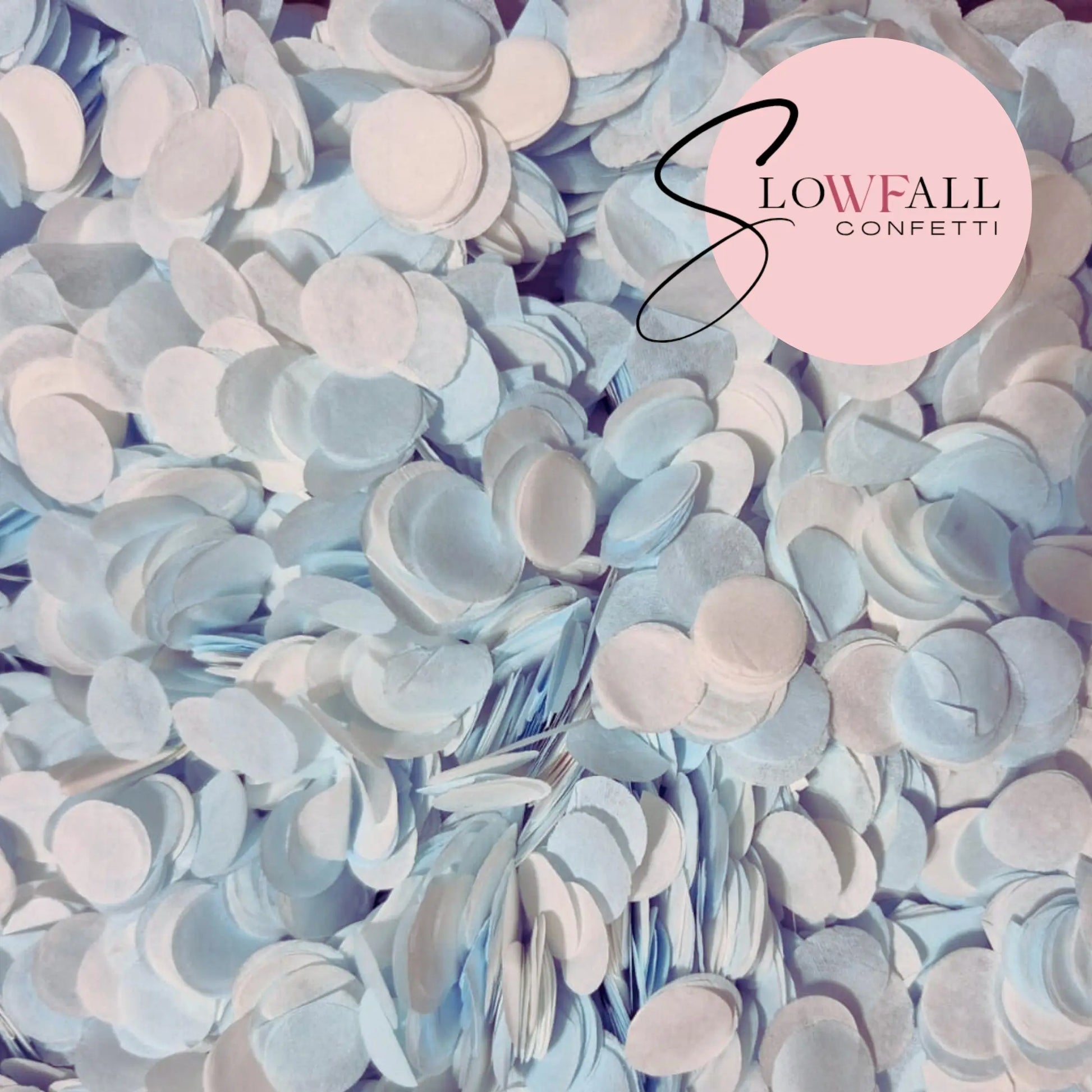 Slow falling paper Confetti - Baby Blue White WedFetti