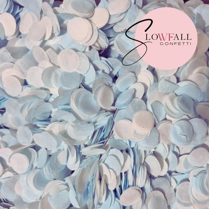 Slow falling paper Confetti - Baby Blue White WedFetti