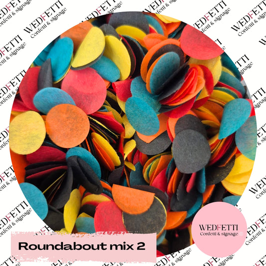 Slow falling paper Confetti - Roundabout mix 2