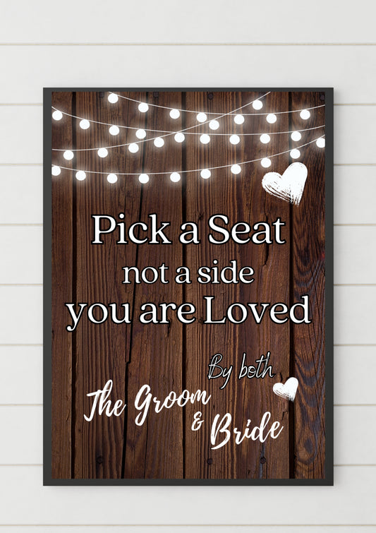 Rustic themed wedding sign