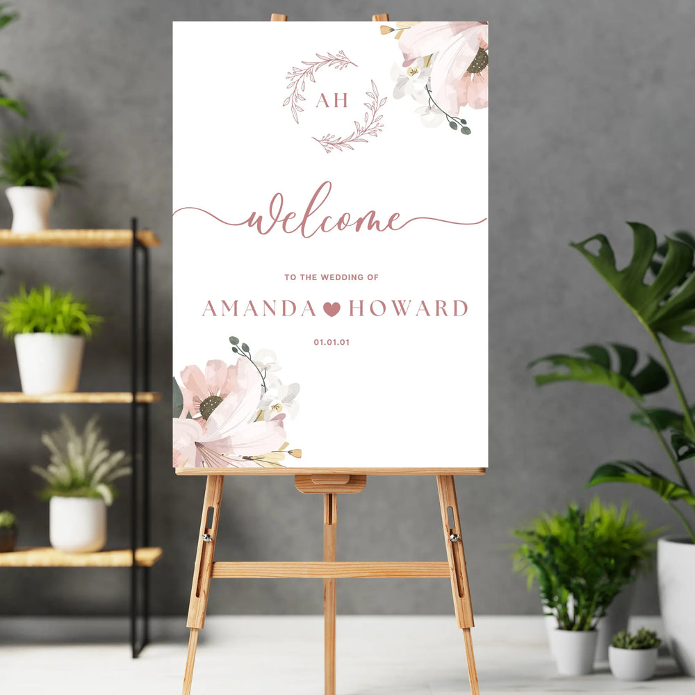 Welcome sign - up to A1 size (Pinkz) WedFetti
