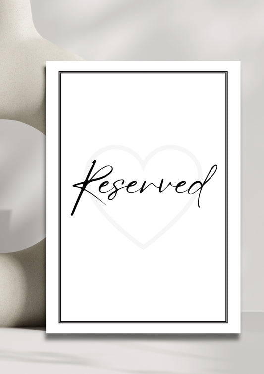 White stone collection - Reserved sign