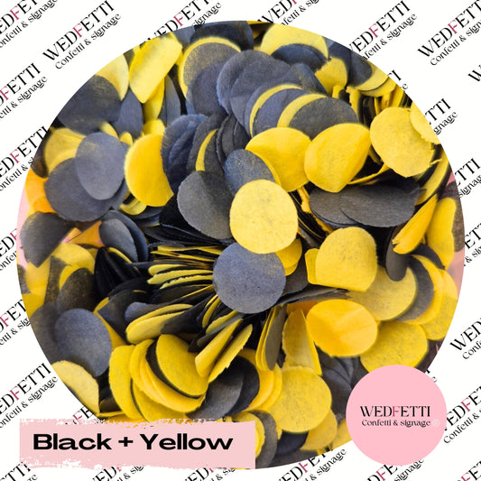 Slow falling paper Confetti - Black + Yellow