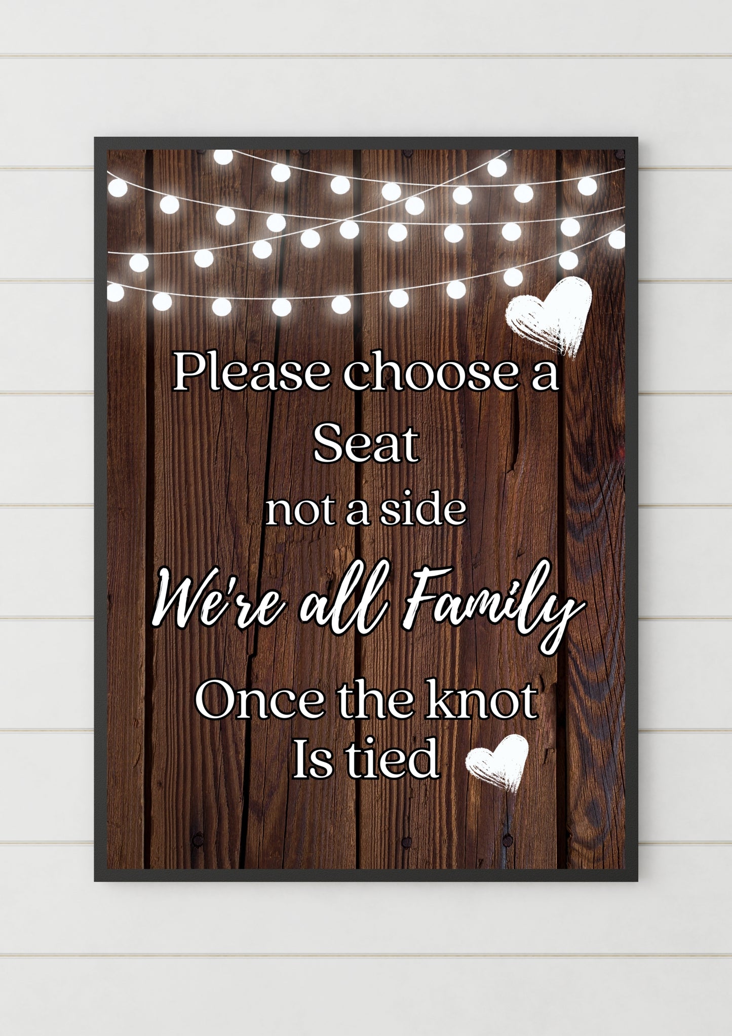 Rustic themed wedding sign