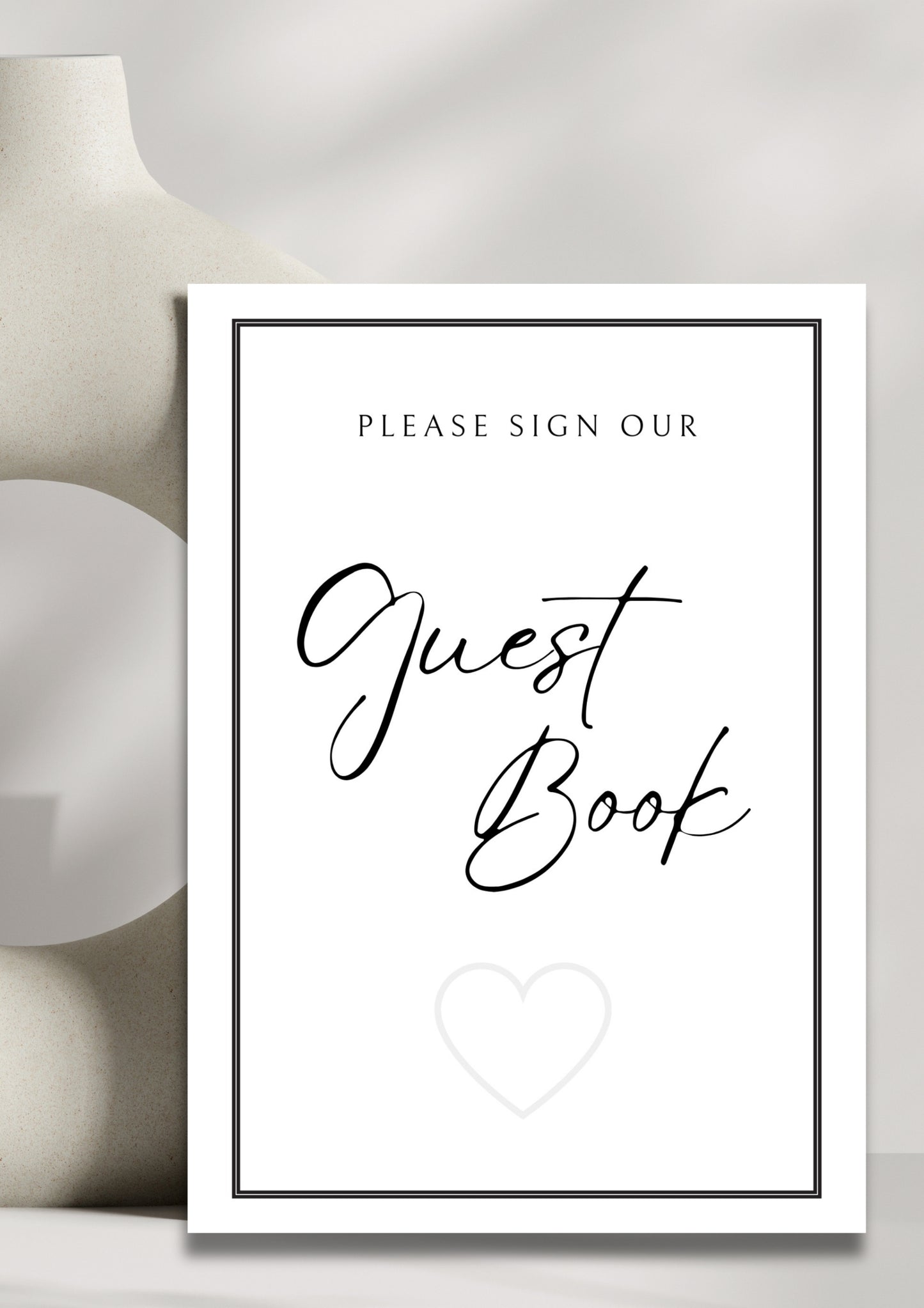 White stone collection - Guestbook sign