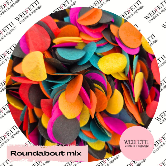 Slow falling paper Confetti - Roundabout mix