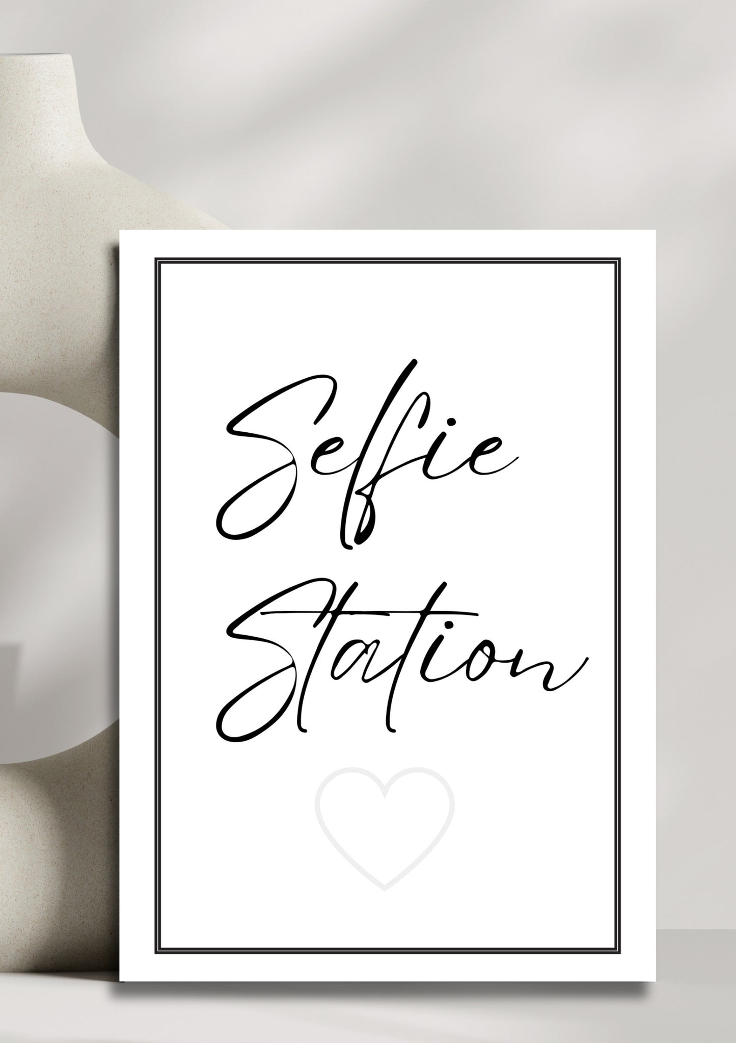 White stone collection - Selfie station prop sign