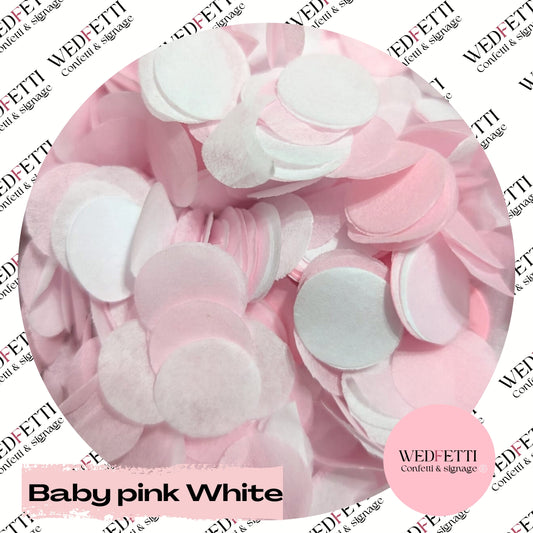 Slow falling paper Confetti - Baby Pink White