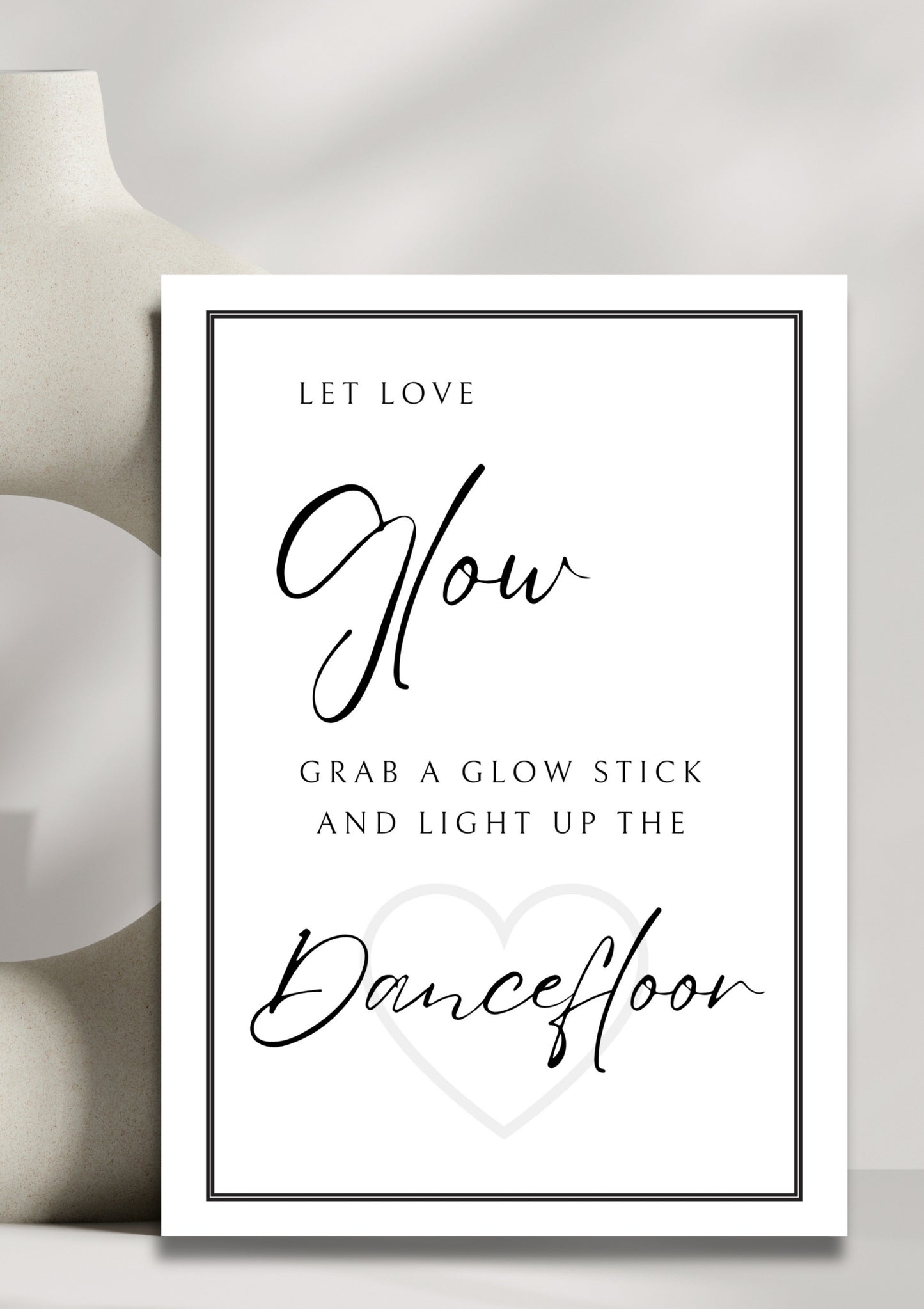 White stone collection - Glow stick sign