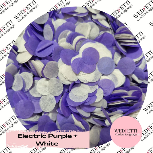 Slow falling paper Confetti - Electric Purple + White