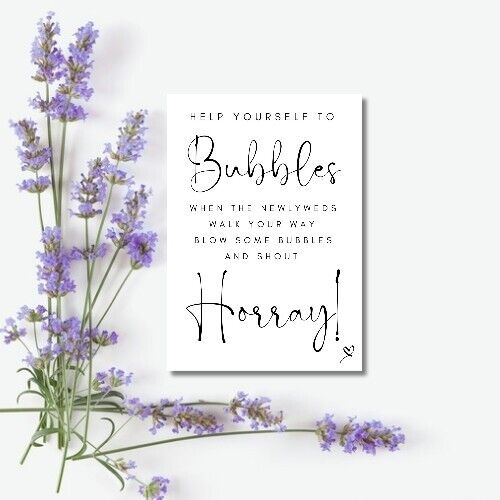 Wedding Sign A5 - Bubbles (Physical Item)