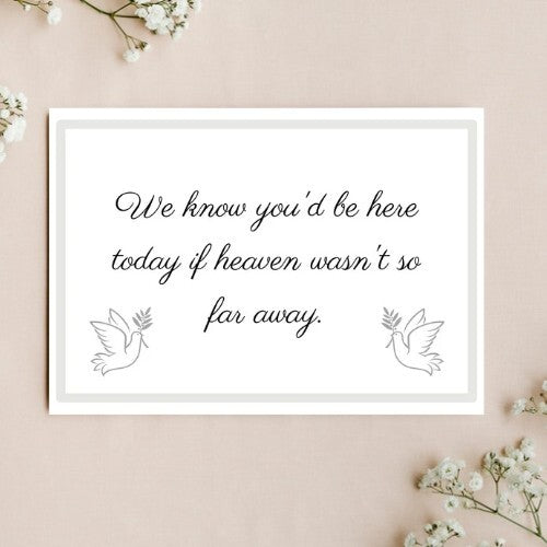 Wedding Memorial Sign A5 (Physical Item)