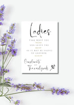 Wedding Bathroom Signs X2 (Physical Items)