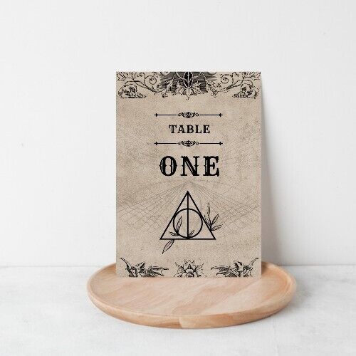 Harry Potter Style Wedding Table Numbers