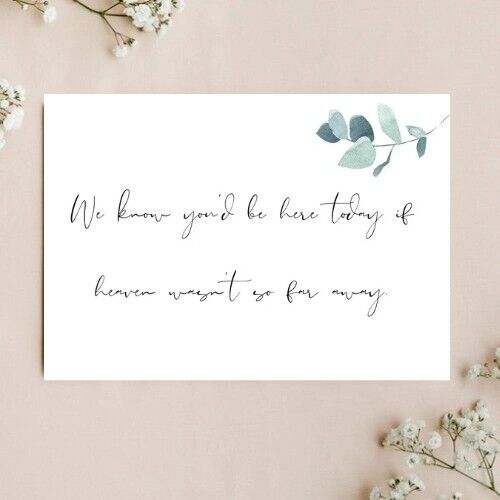 Wedding Memorial Sign A5 (Physical Item)