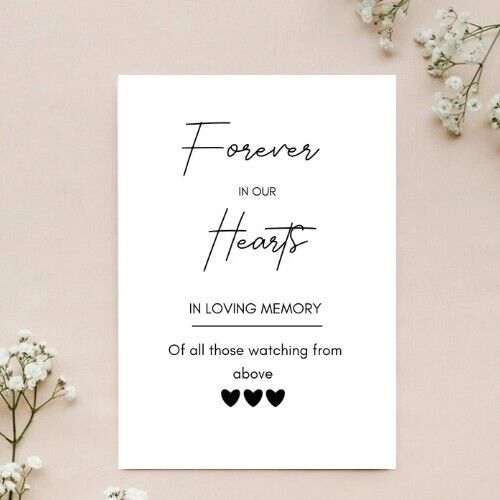 Wedding Memorial Sign A4 + Frame  (Physical Item)