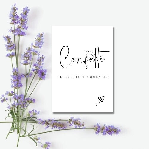 Wedding Sign A5 - Confetti (Physical Item)